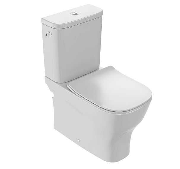 JACOB DELAFON WC completo Inodoro a suelo salida dual y alimentación  lateral con cisterna, asiento, codo y conexiones RODIN E77772-00 :  : Bricolaje y herramientas